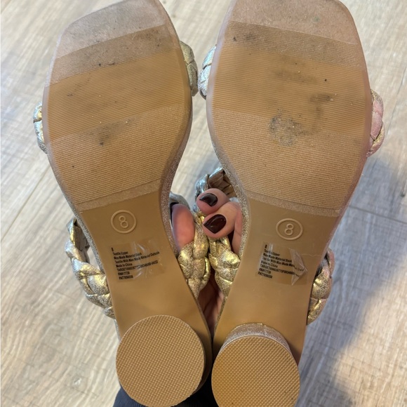 A New Day Metallic Gold Braided Heel Sandals - Women's - Picture 4 of 5
